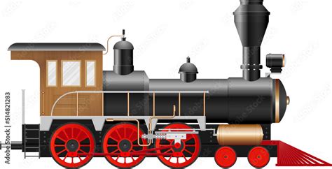 Vintage steam locomotive vector illustration Stock Vector | Adobe Stock