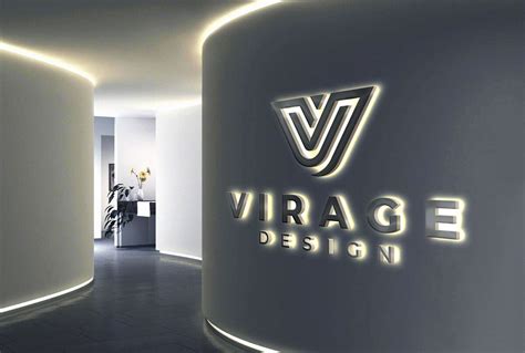 Logo Mockup - 3D Backlit LED logo signage on a company wall By Smart Works | TheHungryJPEG