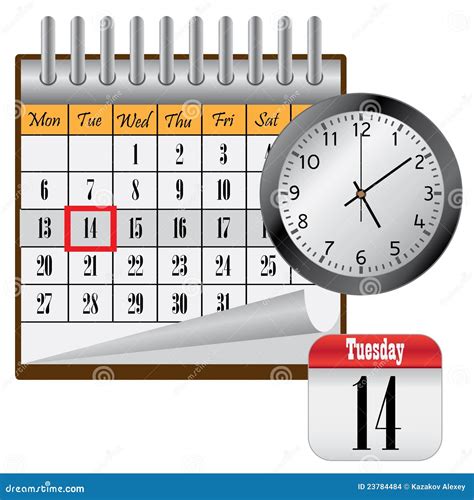 Calendar And Clock. Stock Images - Image: 23784484