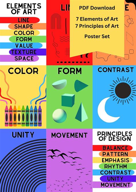 Elements of Art & Principles of Design Poster Set - Etsy