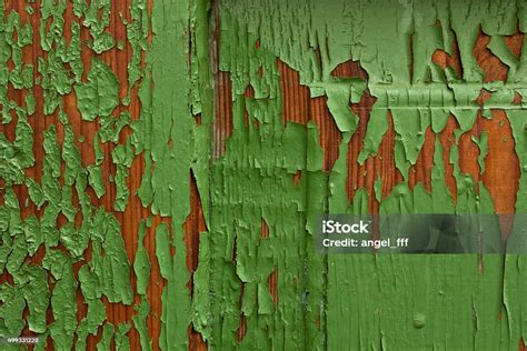 Cracked Green Paint Wood Texture Stock Photo - Download Image Now ...