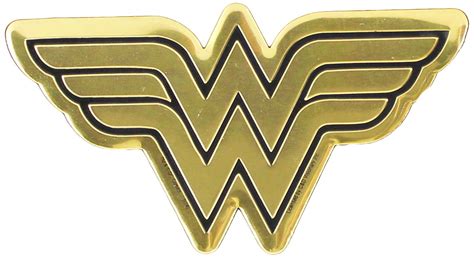 DC Comics Originals Wonder Woman Logo Metal Sticker, Gold, 9cm ...