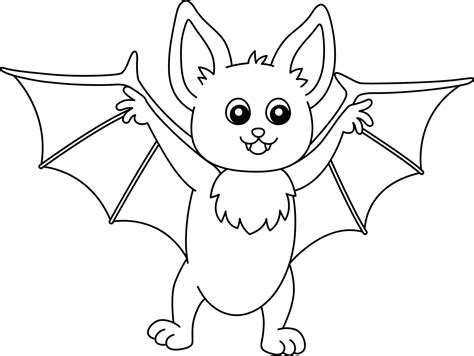 Bat Animal Coloring Page Isolated for Kids 7066845 Vector Art at Vecteezy