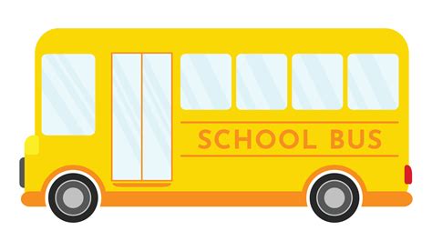 School bus cartoon animated vector illustration clipart isolated design ...