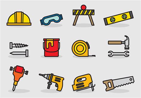 Cute Construction Tools 128951 Vector Art at Vecteezy