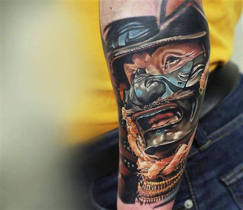 Samurai Face tattoo by Levgen Tattoo | Post 13519 | Mask tattoo ...