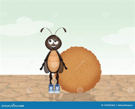 Dung beetle stock illustration. Illustration of nature - 102695466