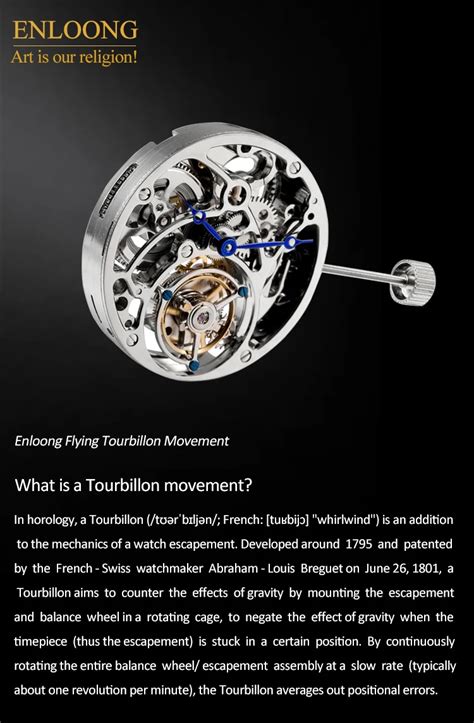 Enloong Flying Tourbillon Movement Men Luxury With Hand Winding 19 Jewels Oem Logo Engraved ...