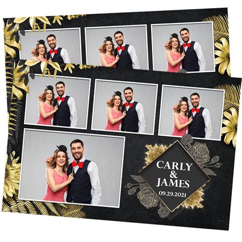 Black and Gold Wedding Photo Booth Template - 4x6