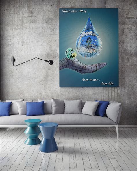 Water Wall ArtDrop PosterWater SaveSave LifeDesertEcology | Etsy