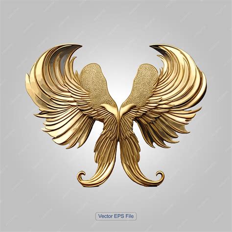 Premium Vector | Angel golden vector 3d wings game award victory ...