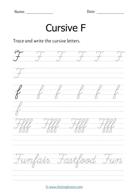 Cursive Letters - Free Cursive Writing Practice Worksheets A to Z