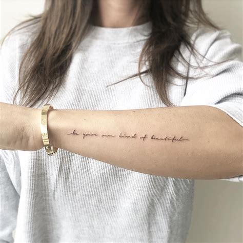 Be your own kind of beautiful by @joannamroman | Handwriting tattoos, Writing tattoos, Cursive ...