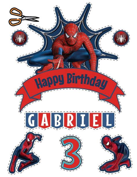 Spiderman Cake Topper Digital and Printed Banderin Hombre | Etsy ...