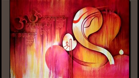 Abstract Ganesha Paintings On Canvas - Painting Photos