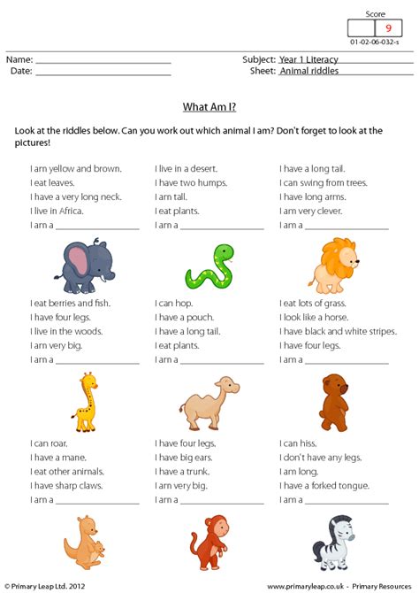 Free Animal Worksheets for Kids