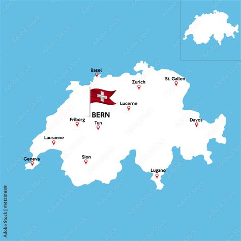 Map Of Switzerland With Cities