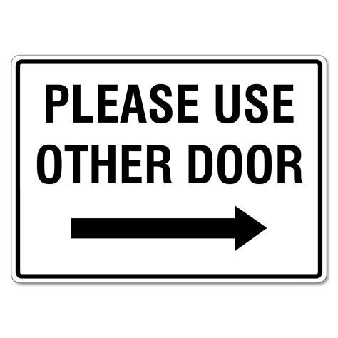 Please Use Other Door Right Facing Arrow Sign - The Signmaker