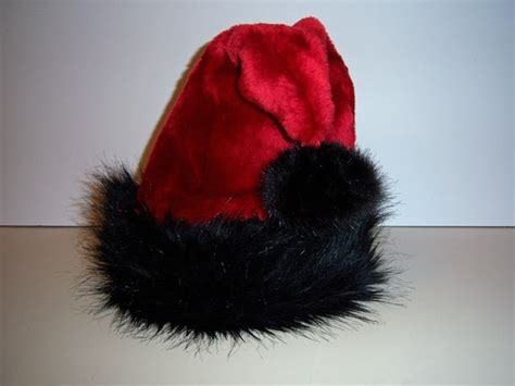 Gorgeous red Santa hat with black fur trim.