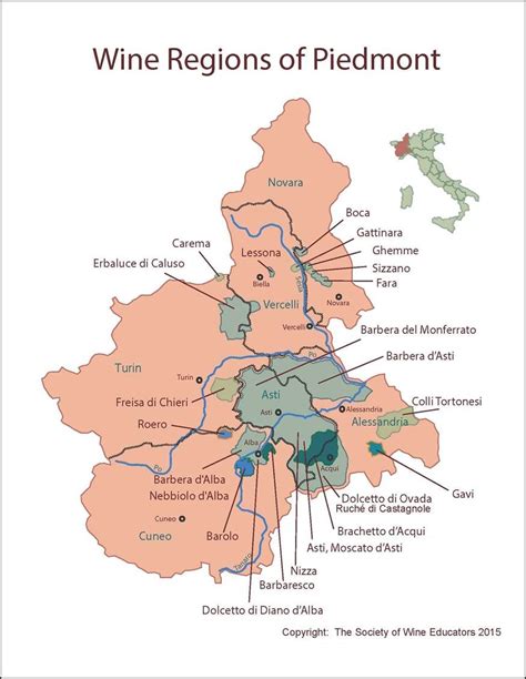 SWE Wine Map 2015 – Italy/Piedmont | Wine map, Piedmont wine, Wine education