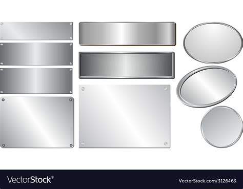 Silver plaques Royalty Free Vector Image - VectorStock