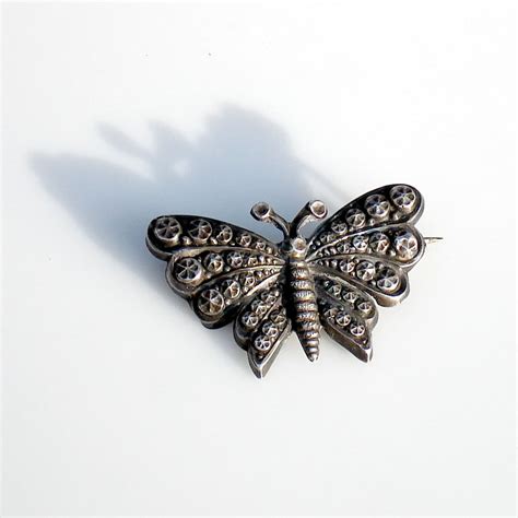 Art Deco Silver Butterfly Brooch French Hallmark - Etsy