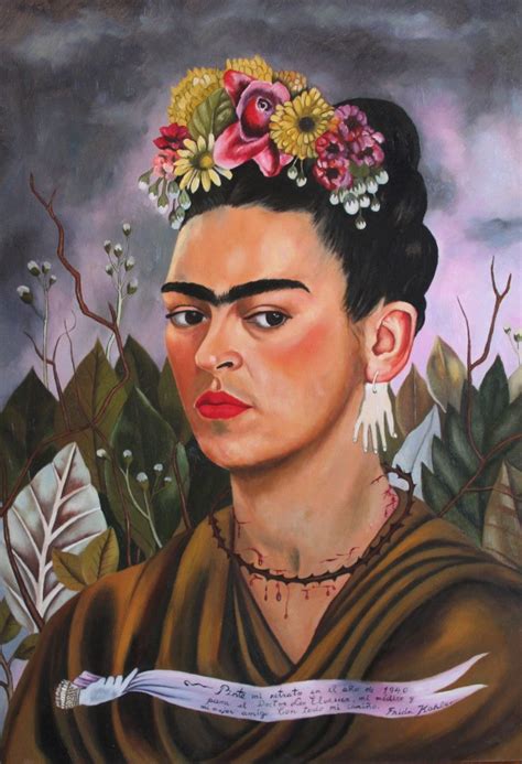 Frida Kahlo, Self-Portrait Dedicated to Dr. Eloesser, 1940, Oil on masonite, 59,5 x 40 cm ...