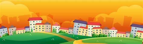 Background scene with buildings in the village 445401 Vector Art at Vecteezy