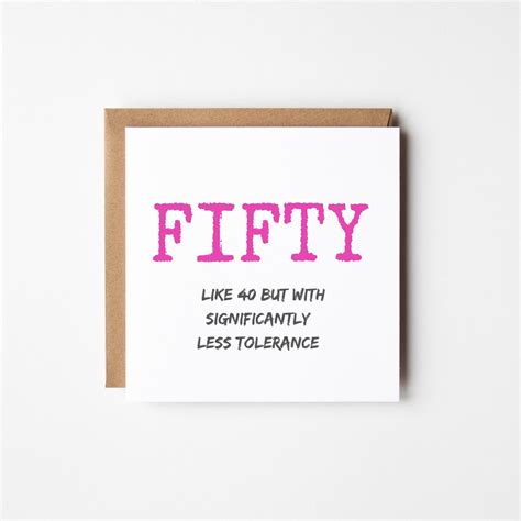 Funny 50th Birthday Card, for Her, Happy 50th Birthday, Card for Women, 50 Card for Friend, Add ...