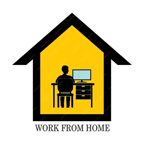 Premium Vector | Work from home logo