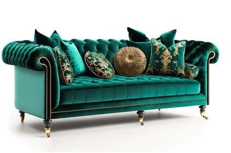 Premium Photo | A luxurious green and elegant chaise lounge upholstered in soft velvet