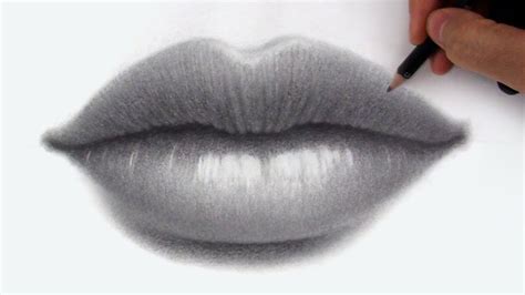 Realistic Lips Pencil Sketch