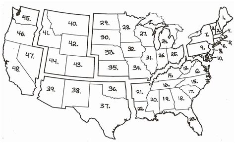 the united states map with numbers on each state in black and white, as ...