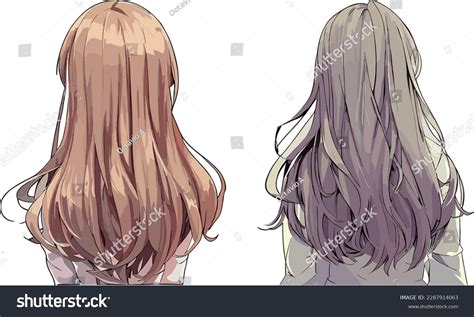 Rear View Two Anime Girl Characters Stock Vector (Royalty Free) 2287914063 | Shutterstock