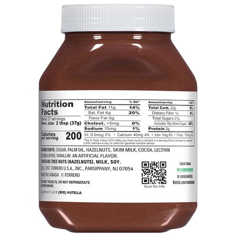 Nutella Nutrition Information | Besto Blog