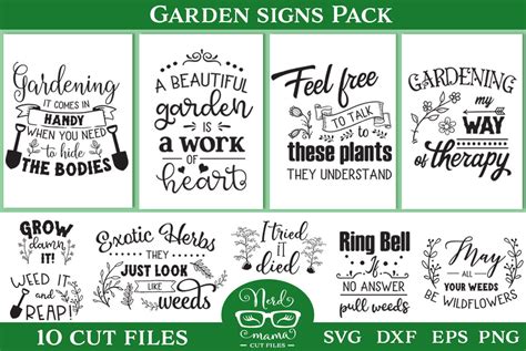 Garden Signs Pack 10 Gardening Sarcastic Quotes Funny Svg | Etsy Canada