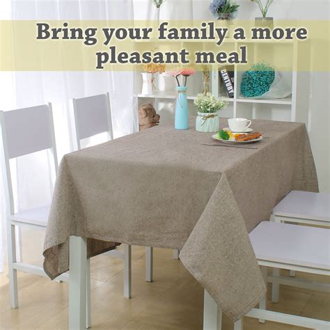 Stain Resistant Cotton Blends Polyester Rectangular Tablecloth 55" x 63 ...