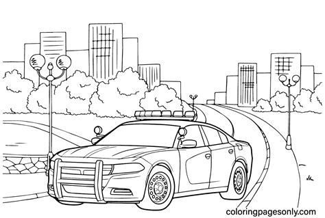 Dodge Charger Police Car Coloring Pages Coloring Sky