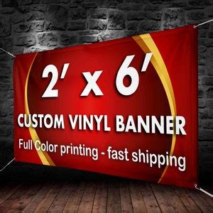 2x6' Custom Banners Vinyl Banner printing 13oz full | Etsy