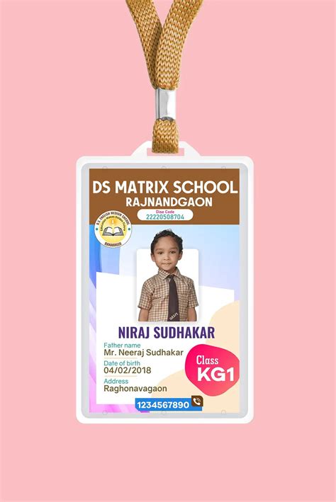 Student ID Card Template For School - Free Hindi Design