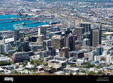 Skyline Cape Town and harbor, Western Cape, South Africa Stock Photo ...