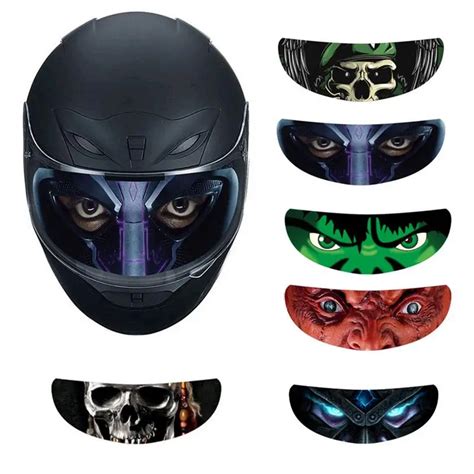 Helmet Decoration Sticker Detachable Motorcycle Racing Helmet Lens Visor Cool Personality Film ...