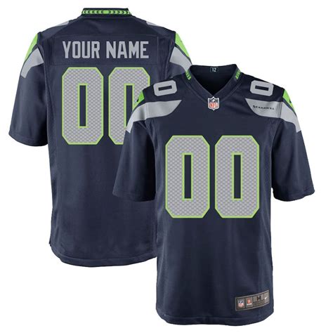 Men's Nike College Navy Seattle Seahawks Customized Game Jersey