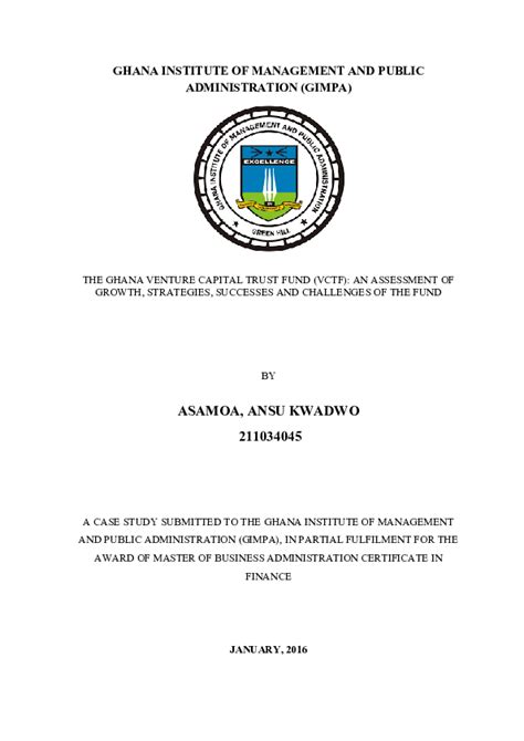 (PDF) GHANA INSTITUTE OF MANAGEMENT AND PUBLIC ADMINISTRATION (GIMPA | Asamoa K - Academia.edu