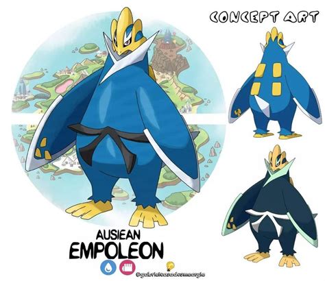 Gabriel H Pacheco on Instagram: "POKÉMON LAND & POKÉMON SKY - NEW POKÉMON! . AUSIEAN EMPOLEON ...