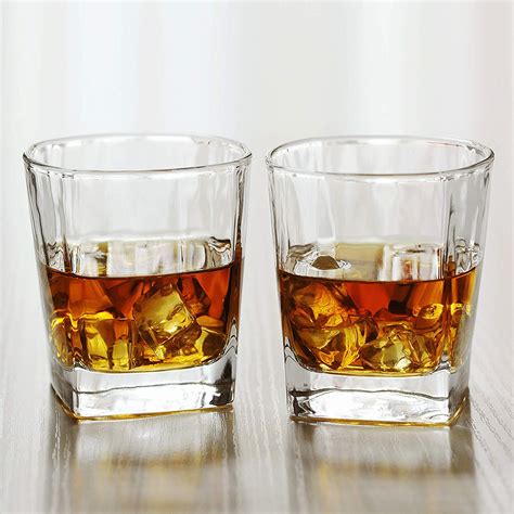 China Whisky Glasses set of 2 Rocks Glass Old Fashioned Whiskey Glass Tumbler Bourbon Cognac ...