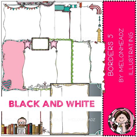 Borders clip art - Set 5 - BLACK AND WHITE - Clip Art Library