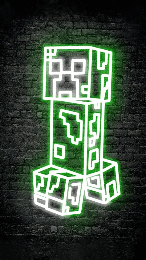 NEON sign Creeper Wallpaper : r/Minecraft