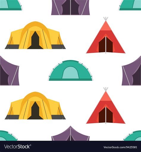 Hiking tent pattern tourist camping tents endless Vector Image