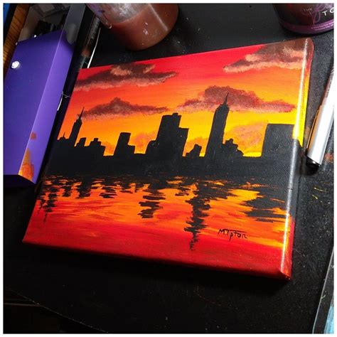 #city #sunset #painting #citysunsetpainting Sunset City, this was so fun to create!! #painting # ...